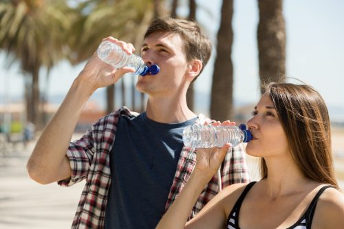 young-couple-drink-water